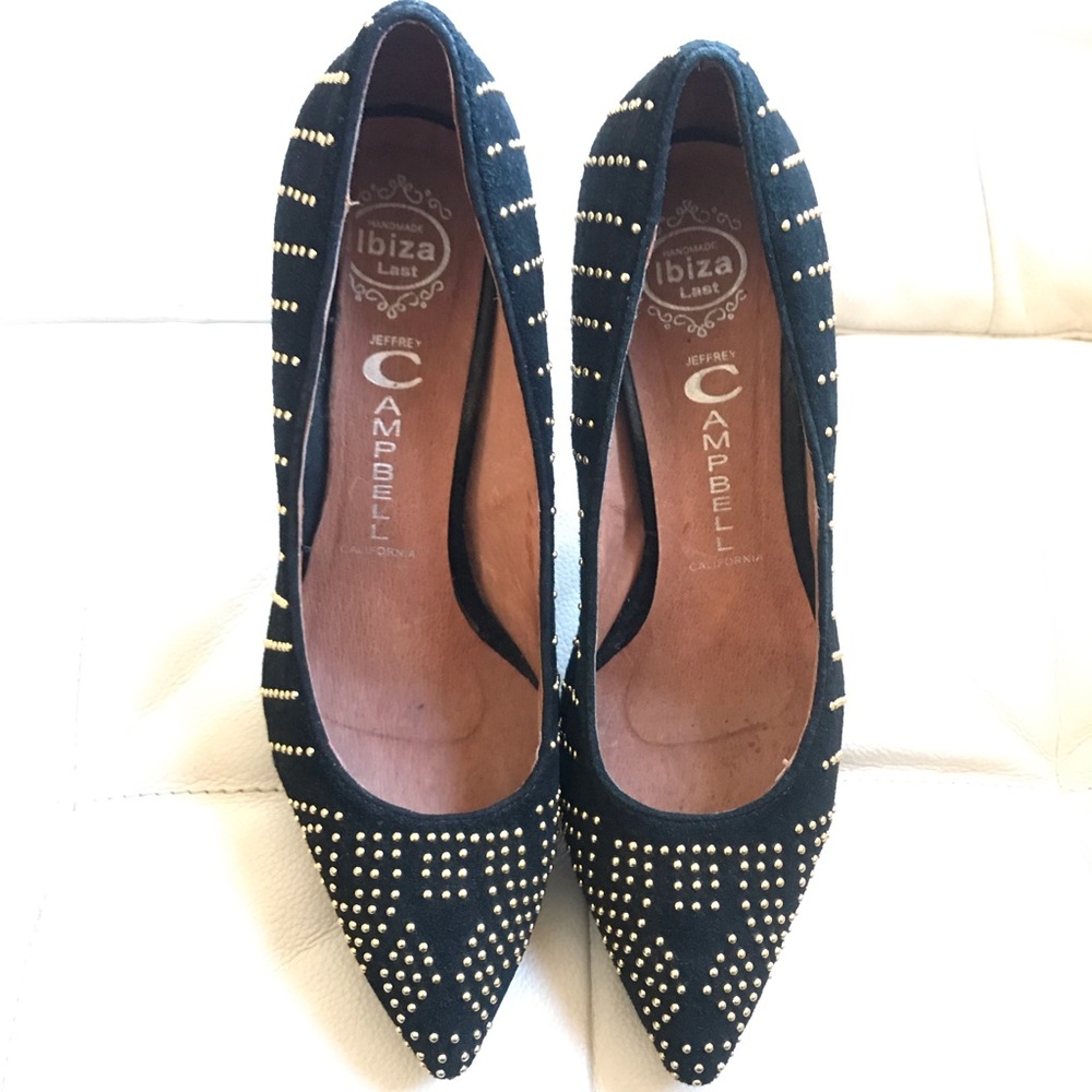 Jeffrey Campbell suede heels with gold studs Size 7.5